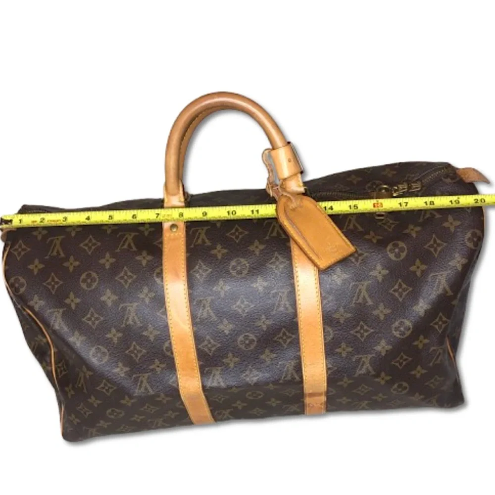 LOUIS VUITTON Monogram KEEPALL 50 LV Boston Travel Weekend Duffle Bag France
